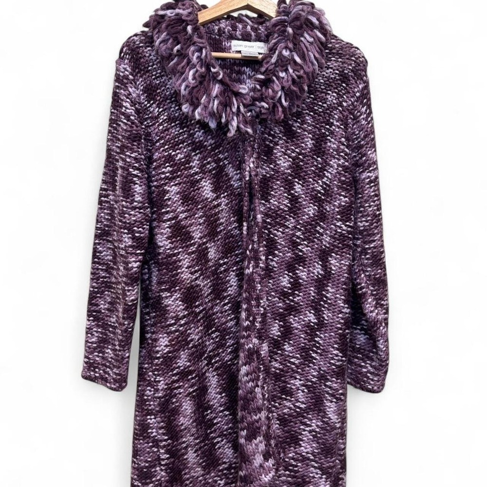 Purple Susan Graver Long Knit Cardigan – Size M